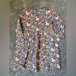 Girls Mini Boden Vintage floral Easter bunny dress 5/6